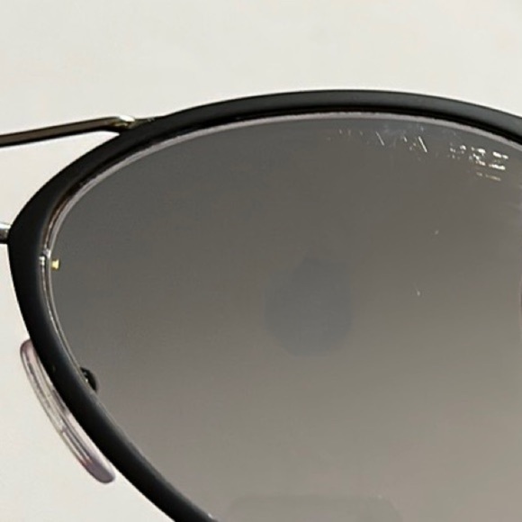 Prada PR51WS Pilot Sunglasses Prada Matte Black Grey Polarized Lens - Picture 10 of 17